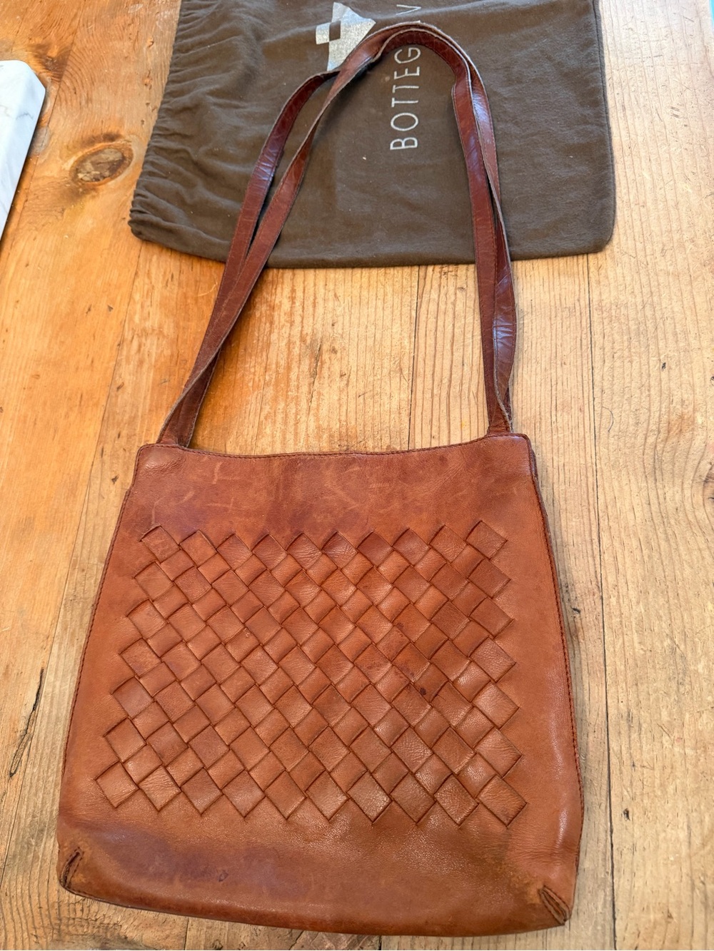 Bottega Veneta Woven Leather Crossbody — Cognac - Picture 15 of 16
